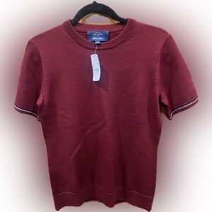 Brooks Brothers Men's Short Sleeve Crewneck Sweater - Burgundy